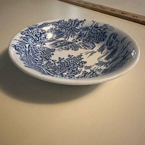 Vintage Enoch Wedgwood England Countryside Blue and White Saucer Plate 5” - Picture 4 of 6